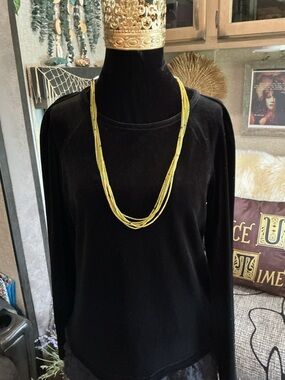 Vintage Nicholas Gambino Multi-Strand yellow/green Heishi Bead Necklace Set